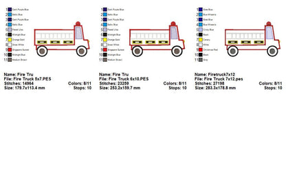 Fire Truck - Appliqué - Machine Embroidery Design