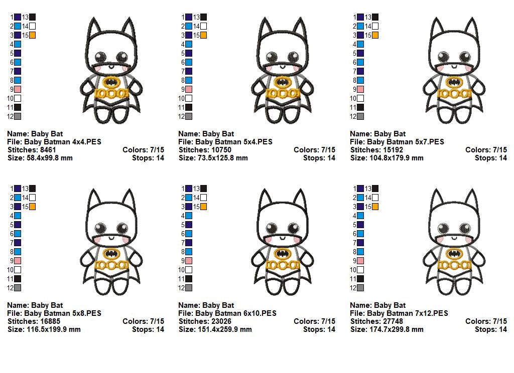 Baby Batman - Applique - Machine Embroidery Design