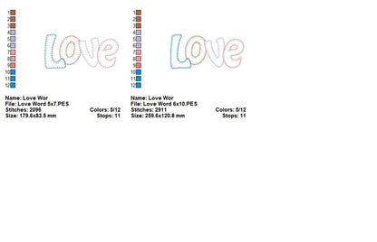 Sweet Patchwork LOVE Letters - Patchwork Stitch – Machine Embroidery Design