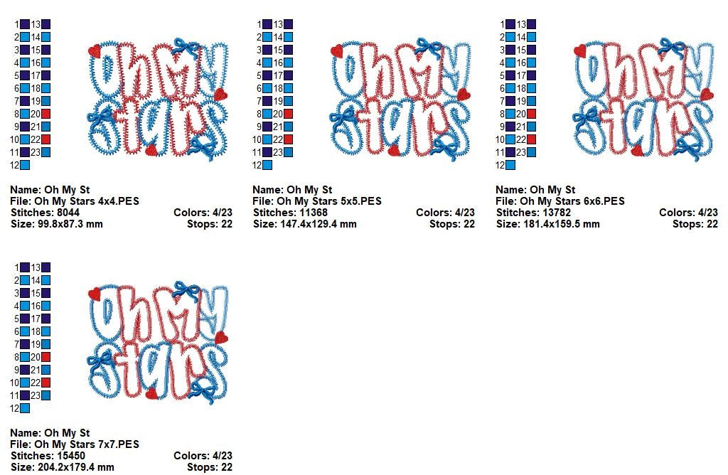 ⭐ Oh My Stars ✨ – Applique – Machine Embroidery Design