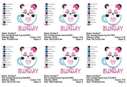 Cozy Cup Days of the Week Collection - Appliqué - Machine Embroidery Design