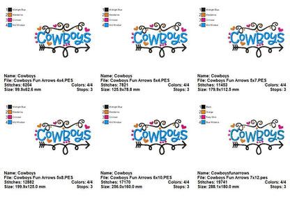 Cowboys Fun Arrows - Satin Stitch - Machine Embroidery Design