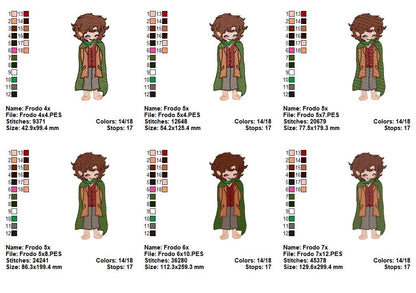 Frodo Hobbit Boy – Fill Stitch – Machine Embroidery Design