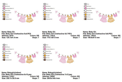 Baby Clothesline Set – Sketch Stitch – Machine Embroidery Design