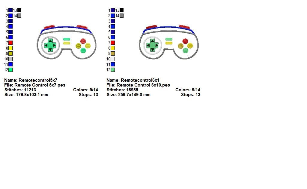 Retro Game Controller Applique – Appliqué - Machine Embroidery Design