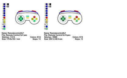 Retro Game Controller Applique – Appliqué - Machine Embroidery Design