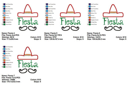 Fiesta Sombrero - Appliqué - Machine Embroidery Design