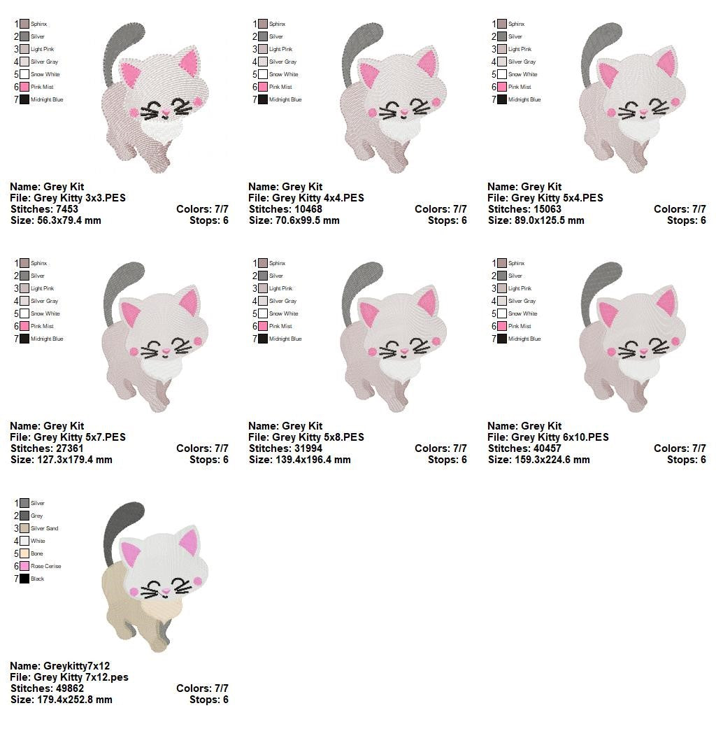Cute Kittens Set – Fill Stitch – Machine Embroidery Design