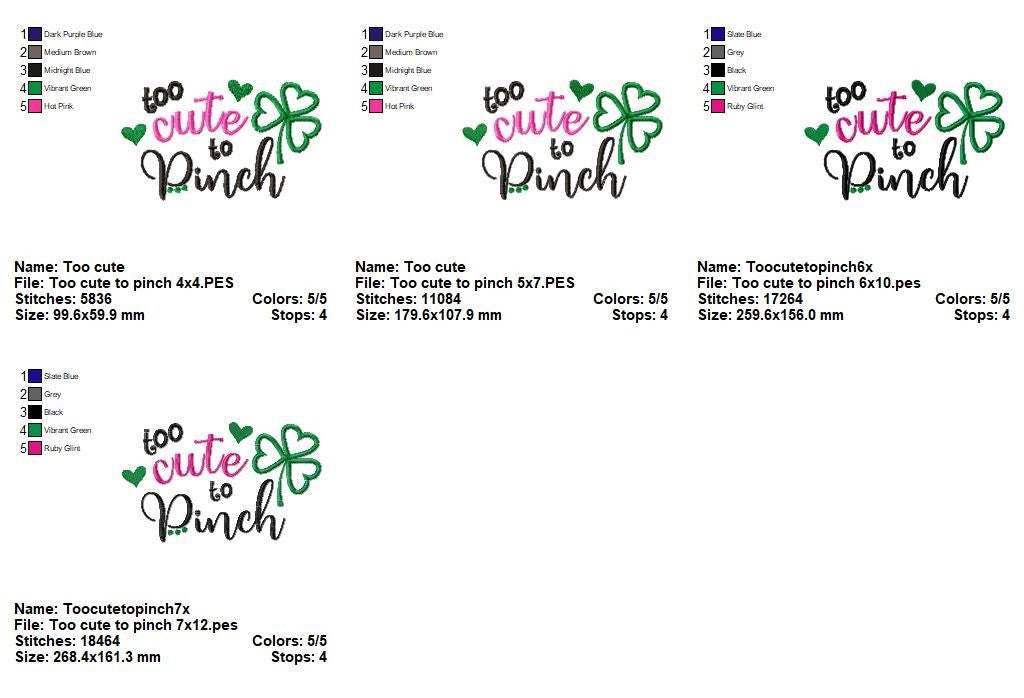 Too Cute to Pinch – Applique – Machine Embroidery Design
