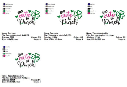 Too Cute to Pinch – Applique – Machine Embroidery Design