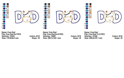 Sweet Cow Mom Dad Appliqué Set – Appliqué – Machine Embroidery Design