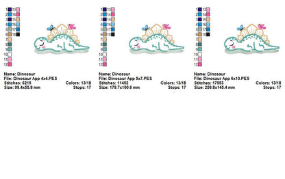 Dreamy Baby Dino - Applique - Machine Embroidery Design