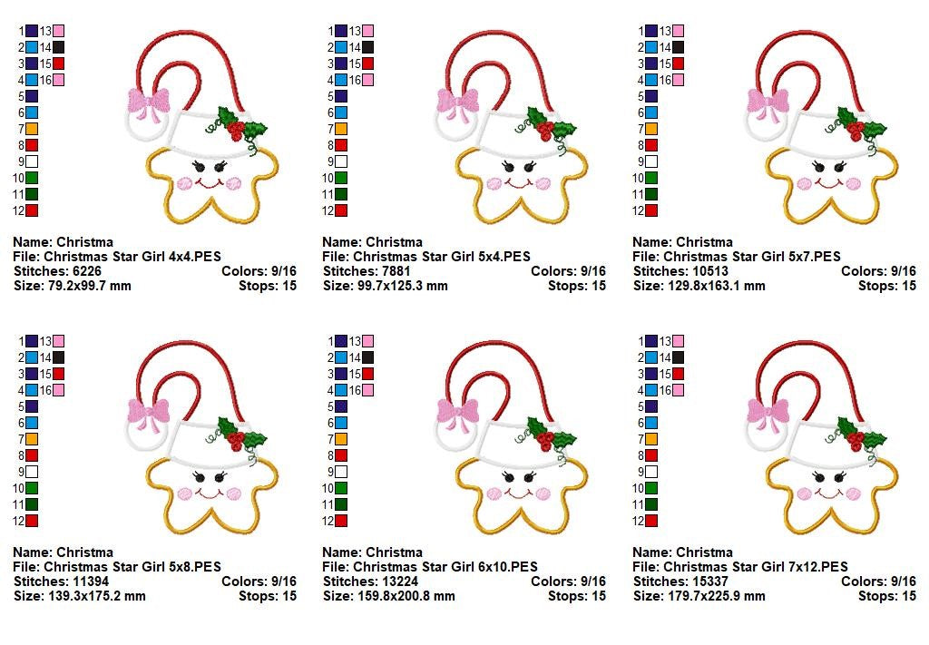 Twinkle Twinkle Christmas Stars - Appliqué - Machine Embroidery Design
