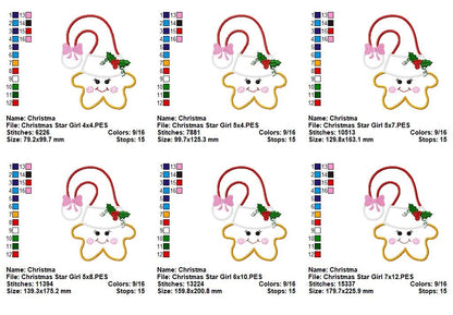 Twinkle Twinkle Christmas Stars - Appliqué - Machine Embroidery Design