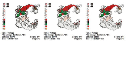 Vintage Santa Claus - Fill Stitch - Machine Embroidery Design