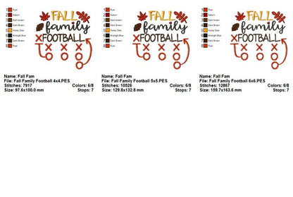 Fall Family Football Playbook - Satin Stitch - Machine Embroidery Design