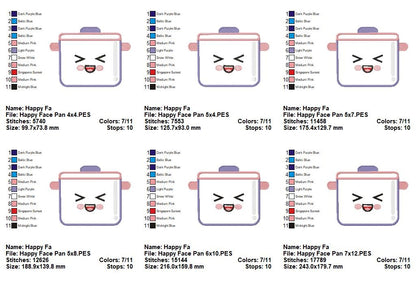 Happy Little Saucepan - Appliqué - Machine Embroidery Design