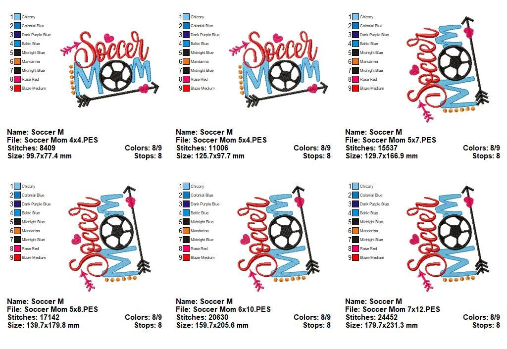 Soccer Mom Arrow – Appliqué – Machine Embroidery Design