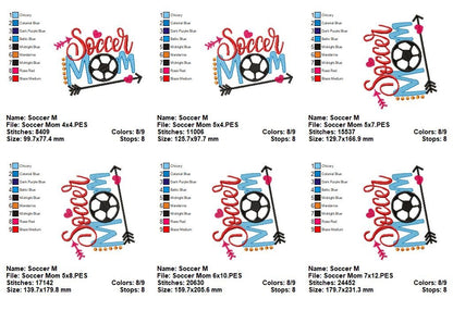 Soccer Mom Arrow – Appliqué – Machine Embroidery Design