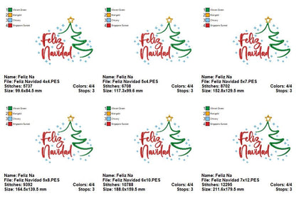 Sparkly Navidad Wishes – Satin Stitch – Machine Embroidery Design