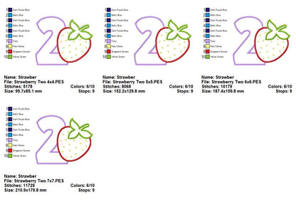 Berry Number Two - Appliqué - Machine Embroidery Design