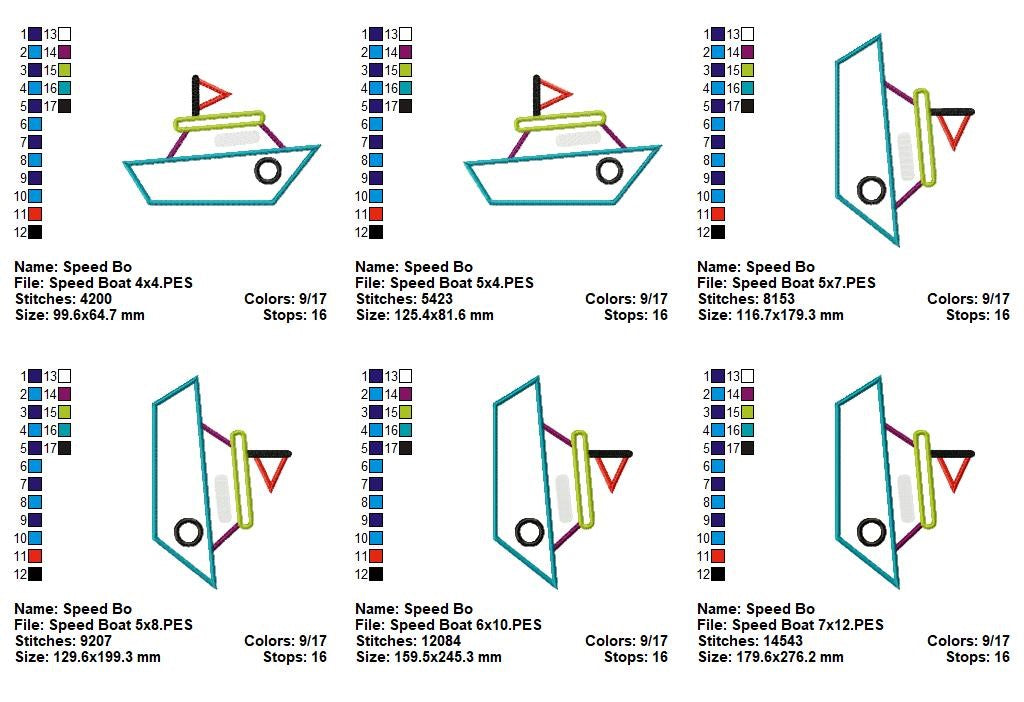 Sweet Nautical Boats Appliqué Bundle – Appliqué – Machine Embroidery Design