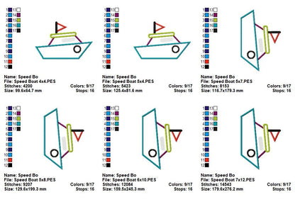 Sweet Nautical Boats Appliqué Bundle – Appliqué – Machine Embroidery Design