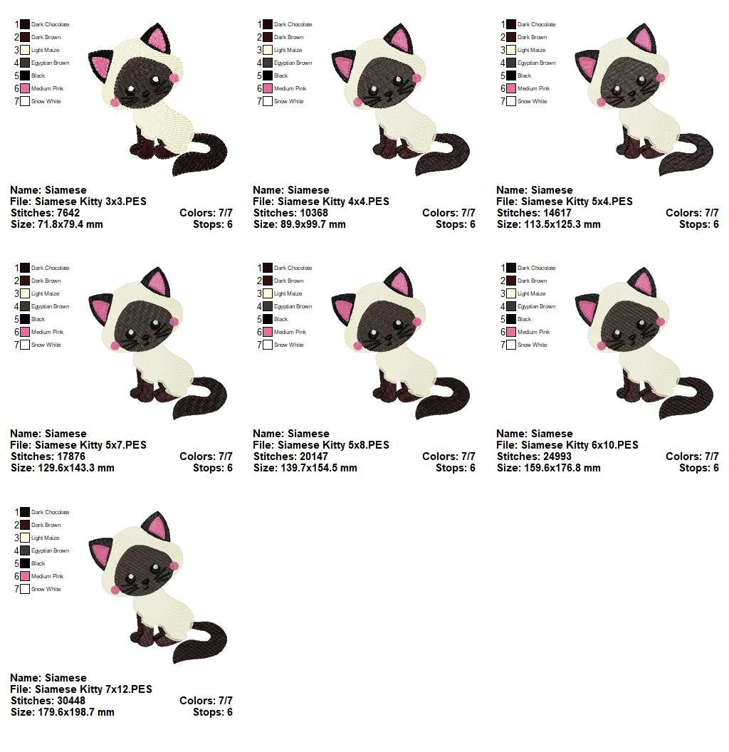 Cute Kittens Set – Fill Stitch – Machine Embroidery Design