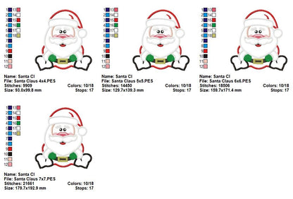 Jolly Santa Claus - Appliqué - Machine Embroidery Design