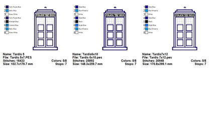 Time Traveler Police Box - Appliqué - Machine Embroidery Design