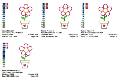 Sweet Flower in Pot - Appliqué – Machine Embroidery Design