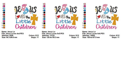 Jesus Loves the Little Children – Fill Stitch – Machine Embroidery Design
