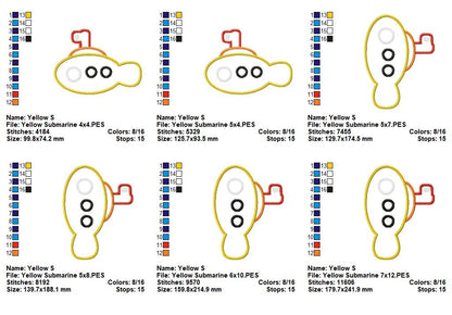 Yellow Submarine – Appliqué – Machine Embroidery Design