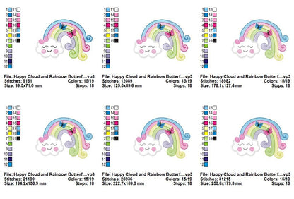 Dreamy Rainbow Cloud - Appliqué - Machine Embroidery Design