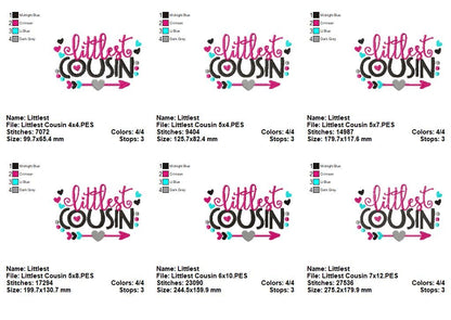 Littlest Cousin Quote – Fill Stitch – Machine Embroidery Design