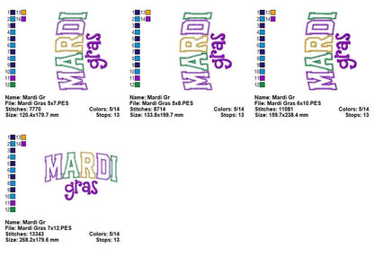 Mardi Gras - Applique - Machine Embroidery Design