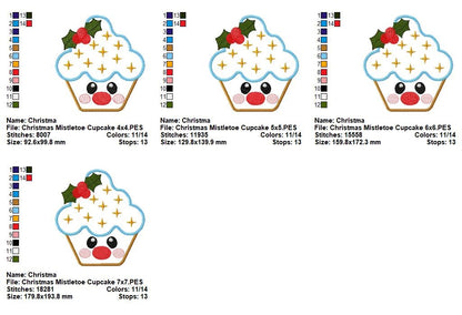 Christmas Cupcake Sweethearts Collection - Appliqué - Machine Embroidery Design