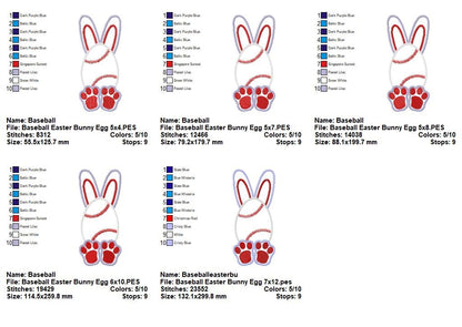 Baseball Bunny Monogram - Appliqué – Machine Embroidery Design