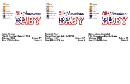 All American Baby – Appliqué – Machine Embroidery Design
