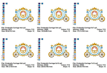 Enchanted Cinderella Royal Carriage – Appliqué - Machine Embroidery Design
