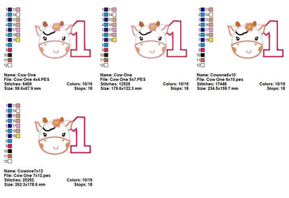 Cow Number One - Appliqué – Machine Embroidery Design