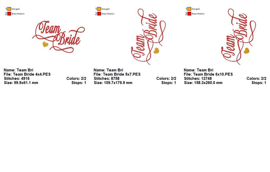 Wedding Party Script Collection – Satin Stitch – Machine Embroidery Design