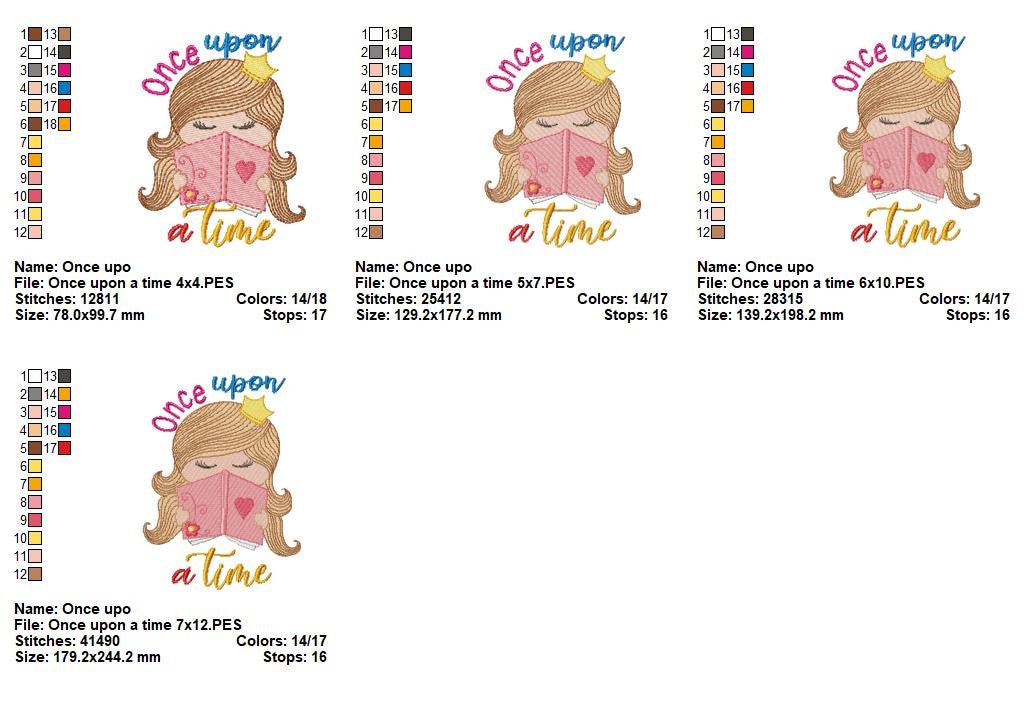 Once Upon a Time – Fill Stitch – Machine Embroidery Design
