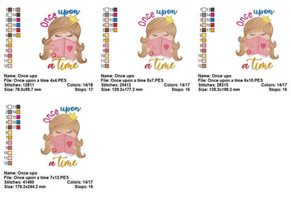 Once Upon a Time – Fill Stitch – Machine Embroidery Design