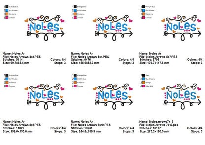 Noles Fun Arrows - Satin Stitch - Machine Embroidery Design
