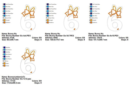 Bunny Number Six - Appliqué – Machine Embroidery Design