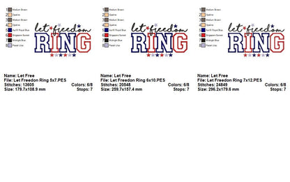 Let Freedom Ring – Applique – Machine Embroidery Design