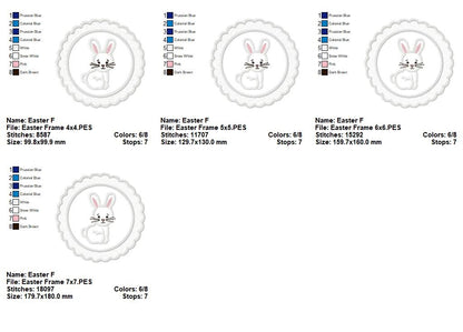 Cute Bunny Frame - Applique - Machine Embroidery Design