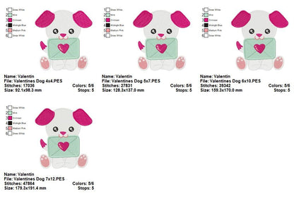 Love Letter Puppy - Fill Stitch – Machine Embroidery Design