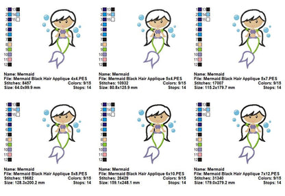 Complete Mermaid Collection Set – Appliqué – Machine Embroidery Design